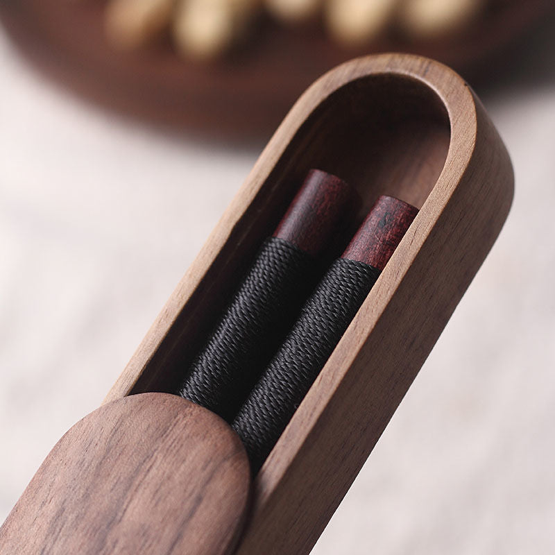 Virelle Black Walnut Chopsticks In Wooden Box With Thread