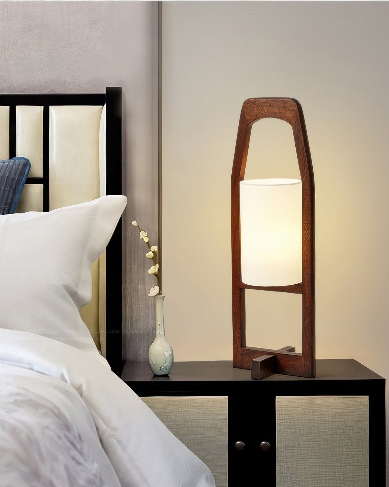 HikariZen Floor Lamp, Japanese Wood, Retro Zen Glow