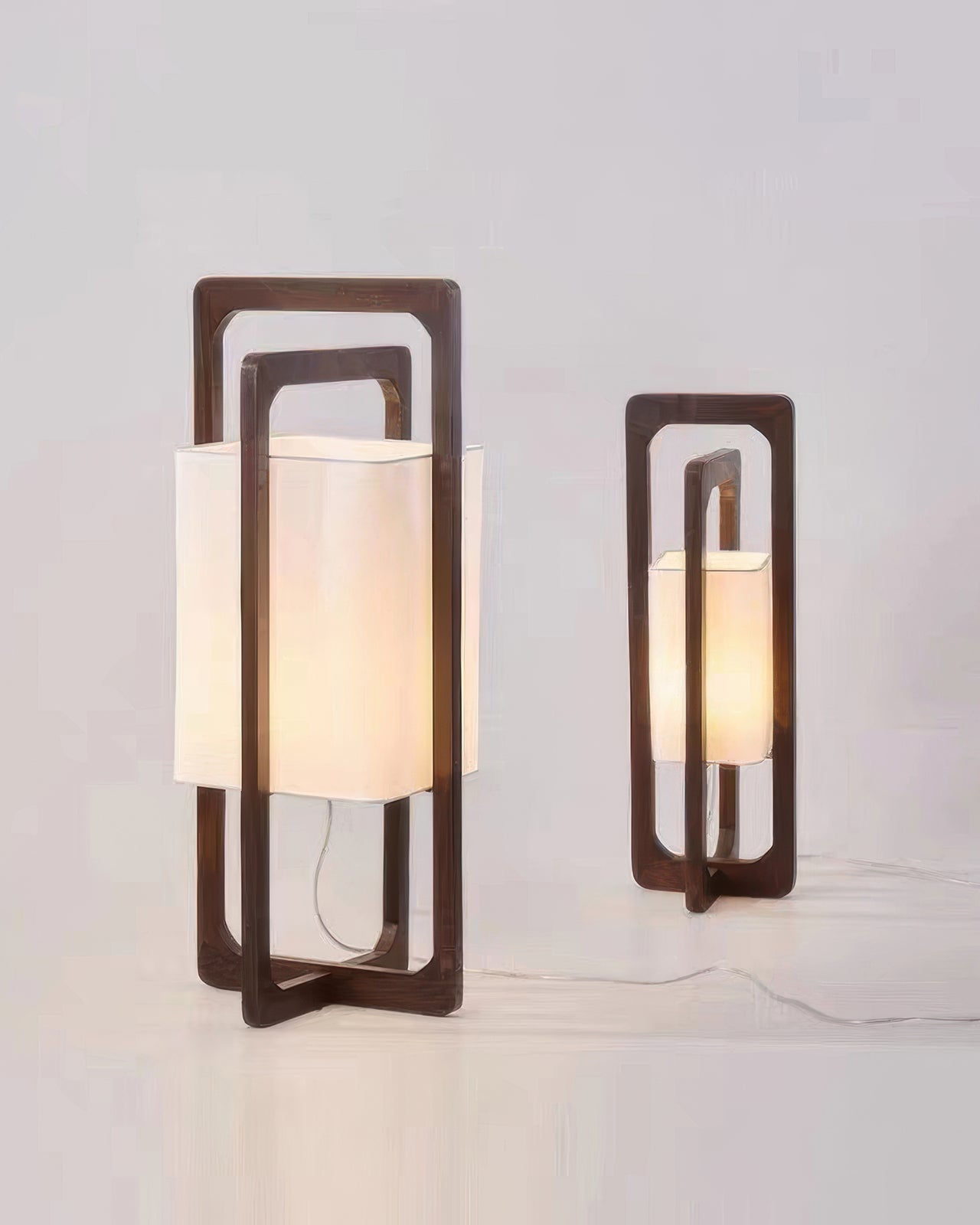 HikariZen Floor Lamp, Japanese Wood, Retro Zen Glow