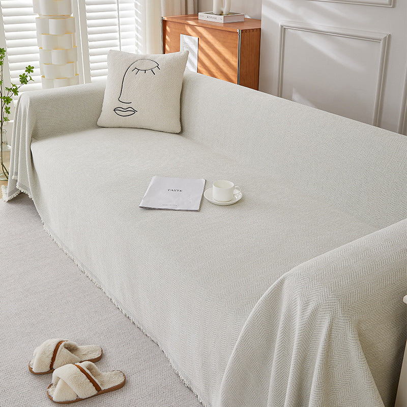 Funda de sofá minimalista suave de chenilla NovaWeave lavable