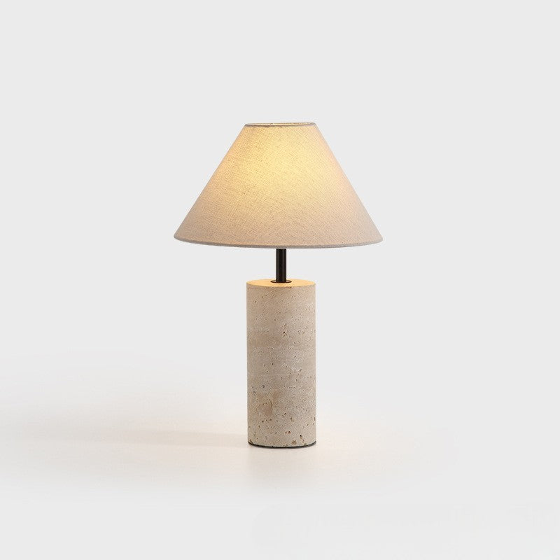 Lampe de table d'appoint en marbre et lin - Lumière décorative moderne