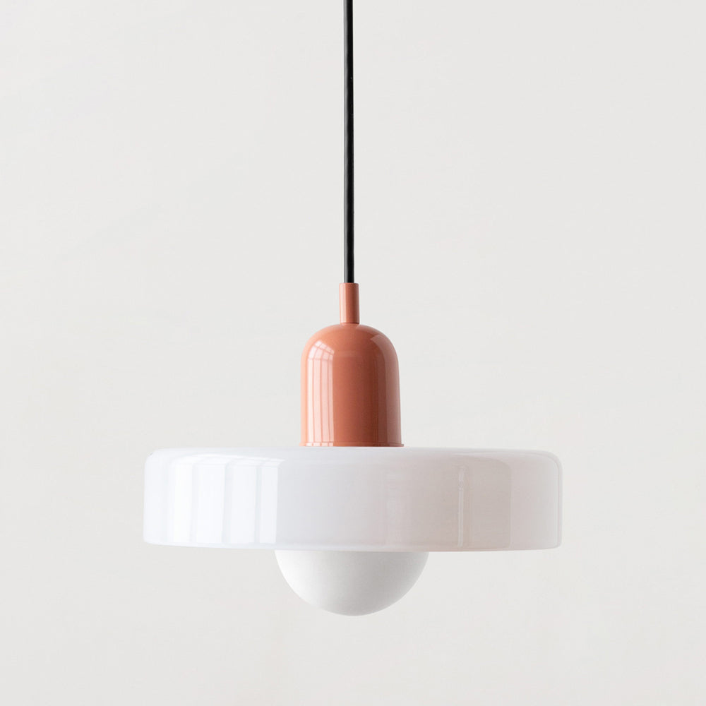 Lámpara colgante de vidrio Liora Bauhaus con ajuste de altura