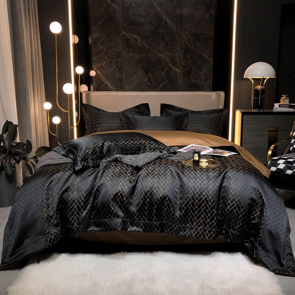 AuroraWeave Bomuld Satin Sengetøjssæt til Alle Årstider