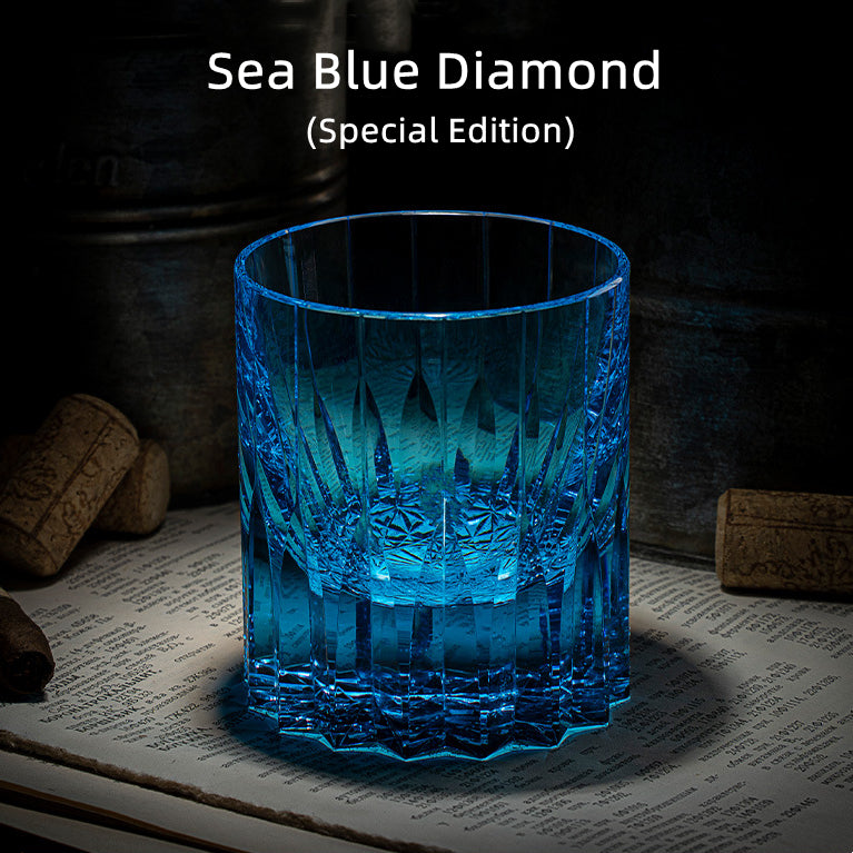 ミズミ マルチカラー ダイヤモンドパターン ウイスキーグラス 木製ボックス付き | Petprovac