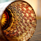 Miyara | Bicchieri artigianali per whisky ambra con design a stella di crisantemo e scatola di legno | Petprovac