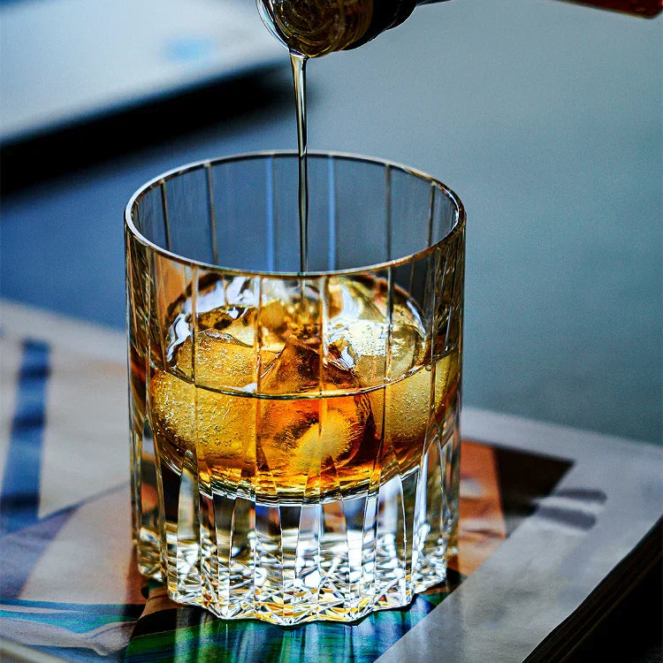 Togane | Copos de Whisky Estilo Kiriko Multicoloridos com Caixa de Madeira | Petprovac