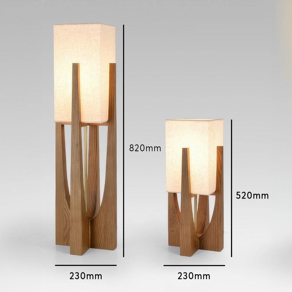 Lampu Lantai Kayu Walnut Pepejal Caelum Dengan Penutup Linen untuk Ruang Tamu