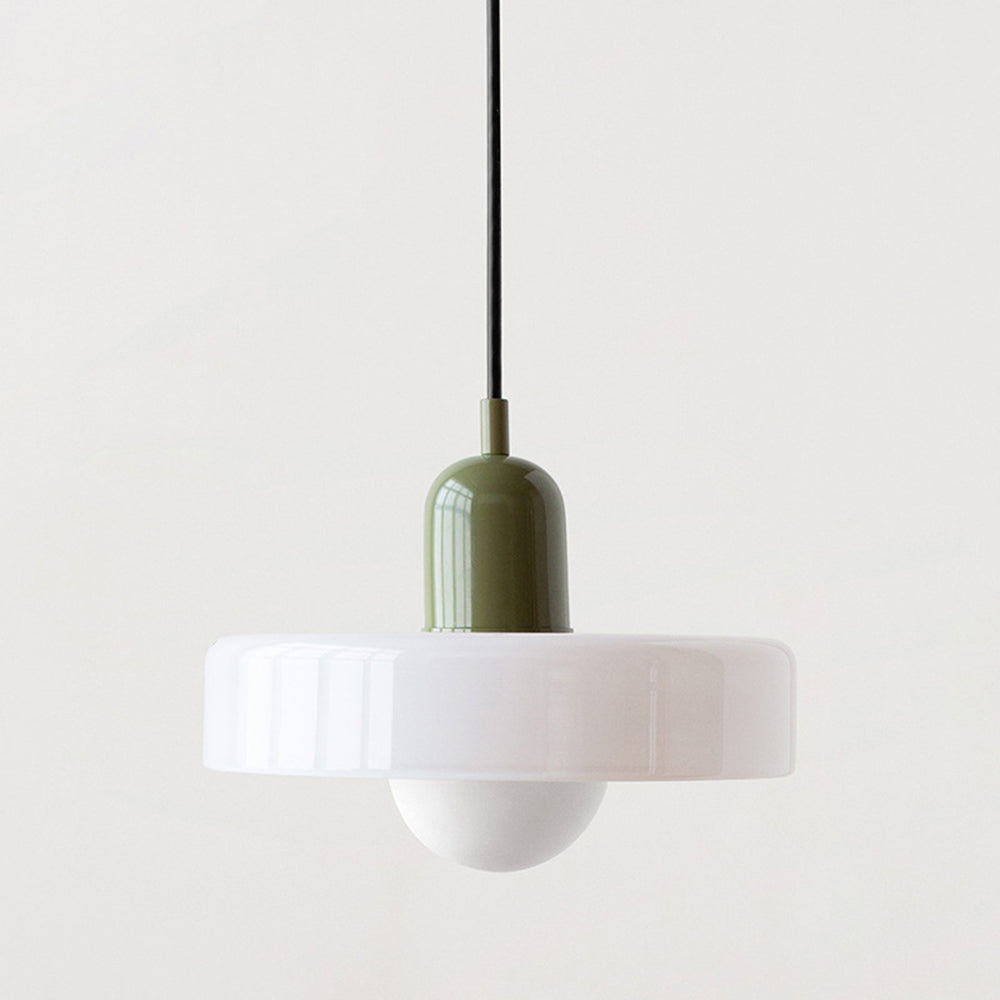 Lámpara colgante de vidrio Liora Bauhaus con ajuste de altura