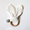Natural Wooden Bunny Ear Baby Teether