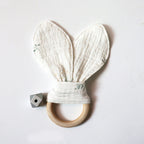 Natural Wooden Bunny Ear Baby Teether