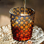 Miyara | Bicchieri artigianali per whisky ambra con design a stella di crisantemo e scatola di legno | Petprovac