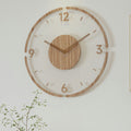 Virelo Real Wood Wall Clock Silent 35 cm Hjemmedekorasjon