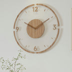 Virelo Real Wood Wall Clock Silent 35 cm Hjemmedekorasjon