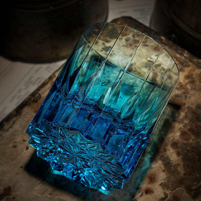 Bicchieri da Whisky con Motivo Diamante Multicolore Mizumi con Scatola di Legno | Petprovac