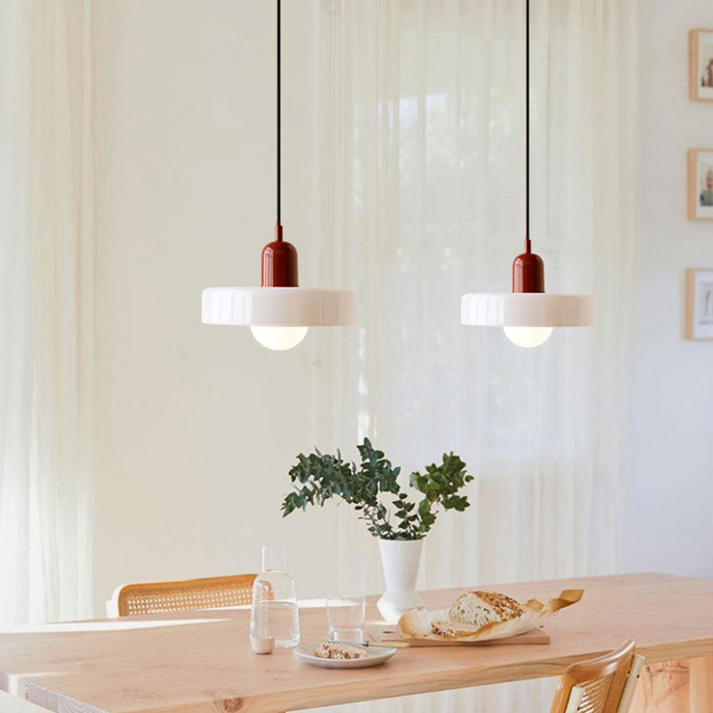Lámpara colgante de vidrio Liora Bauhaus con ajuste de altura