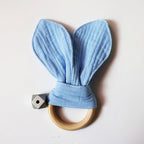 Natural Wooden Bunny Ear Baby Teether