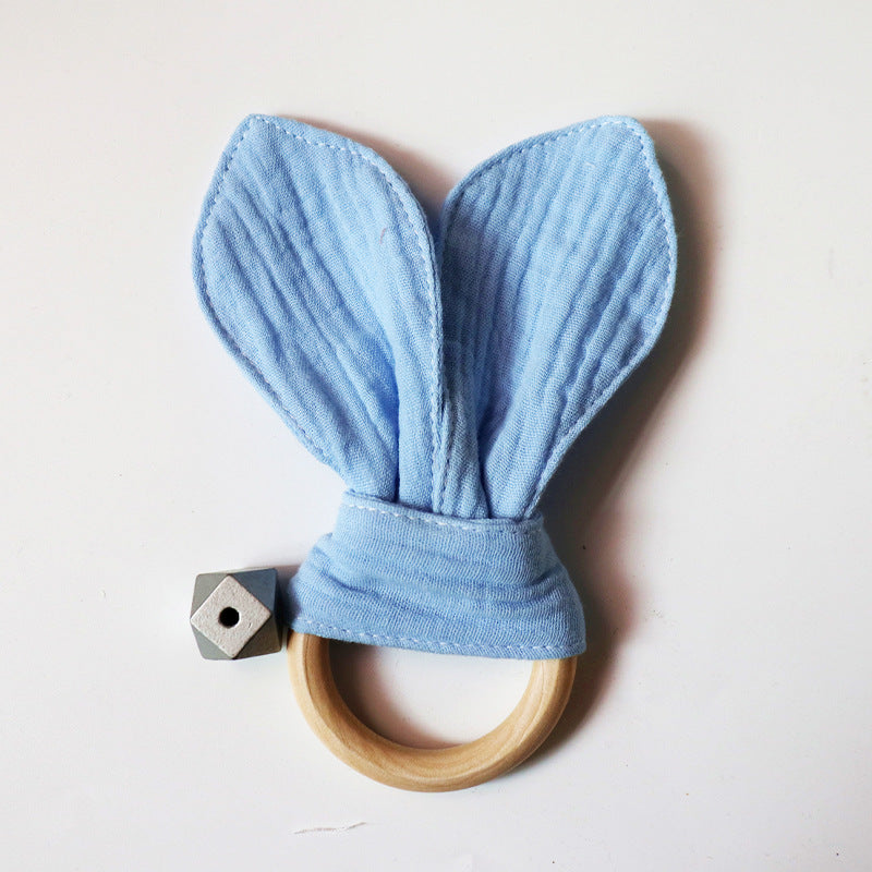 Natural Wooden Bunny Ear Baby Teether