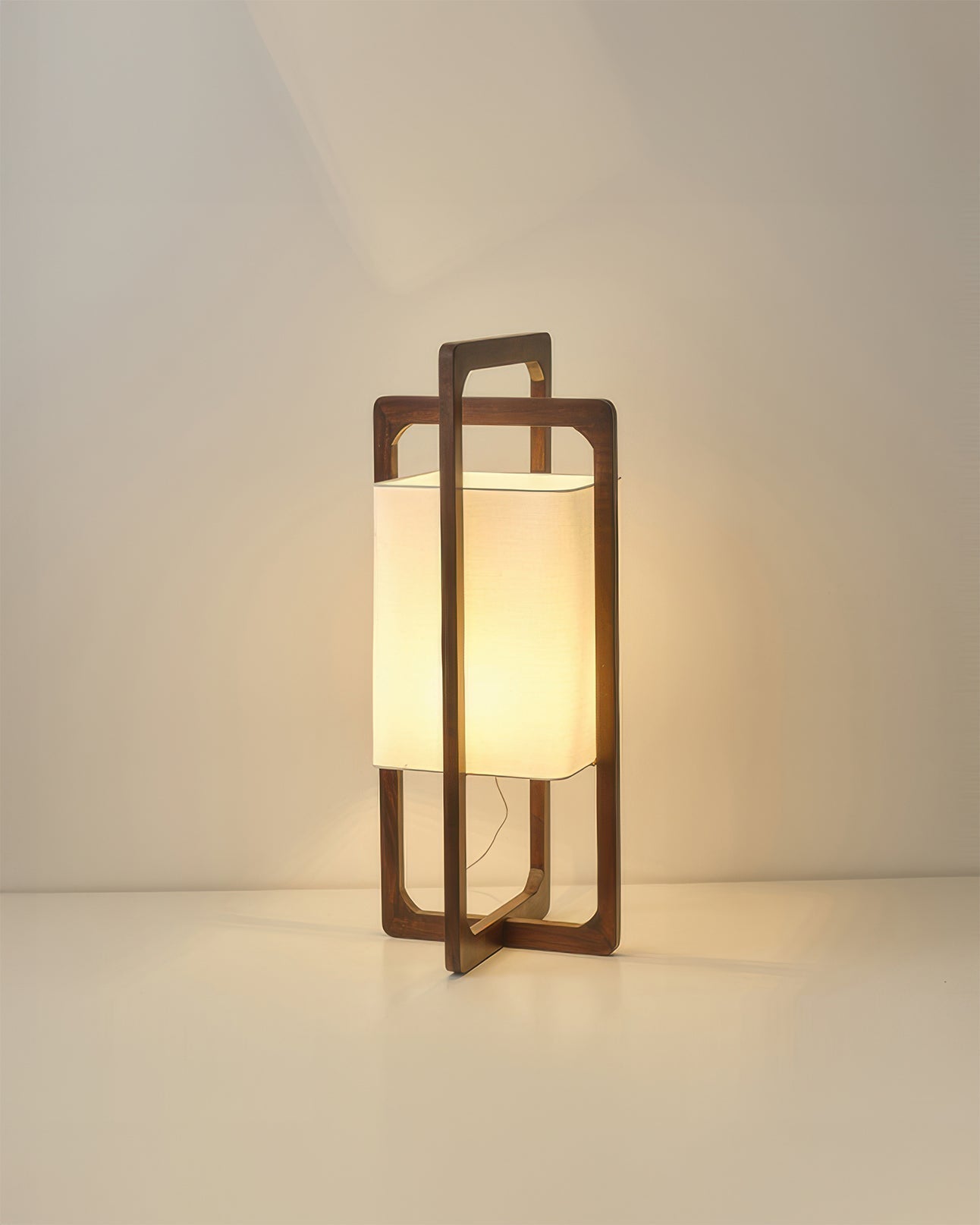 HikariZen Floor Lamp, Japanese Wood, Retro Zen Glow