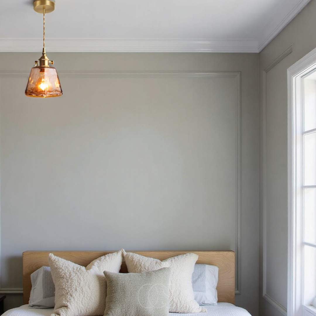 Lampada a sospensione in vetro ambra – luce calda e design elegante | Petprovac