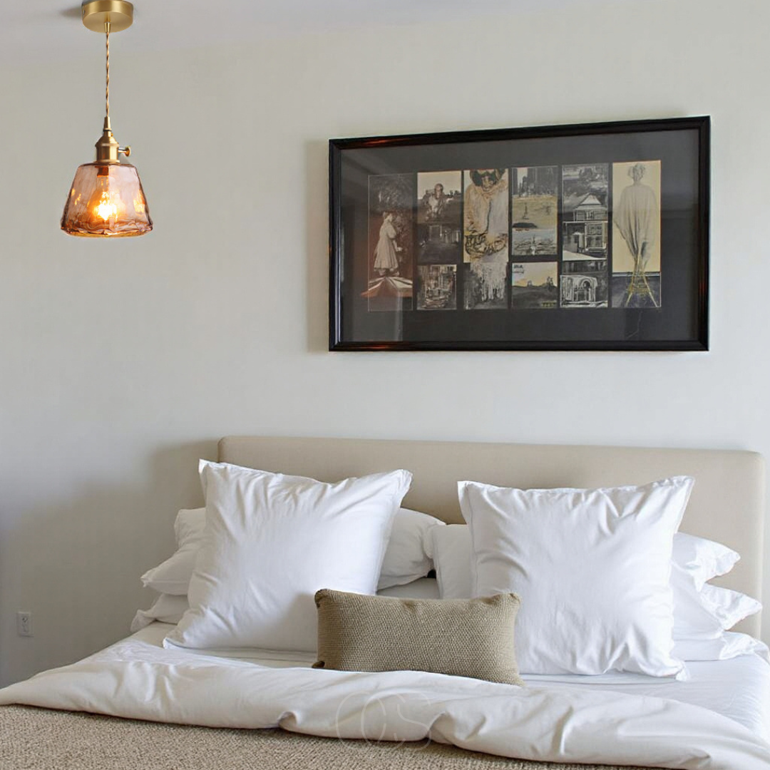Lampada a sospensione in vetro ambra – luce calda e design elegante | Petprovac