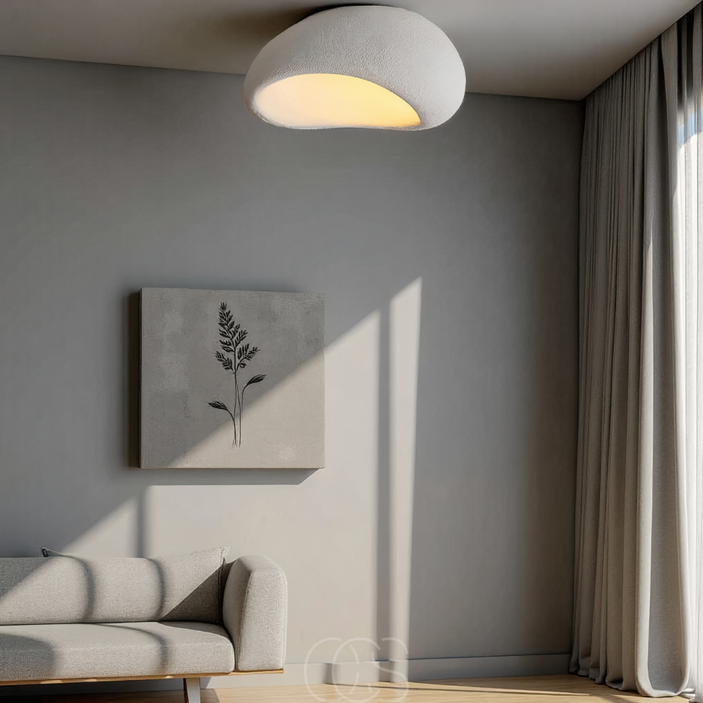 侘寂ファブリック天井ランプ - ポリフォーム＆レジン | Petprovac