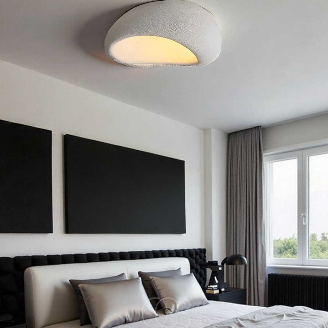 侘寂ファブリック天井ランプ - ポリフォーム＆レジン | Petprovac