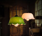 Aurelle | French Vintage Opaline Glass LED Pendant With Handkerchief-Style Shade, Bulb Included | Petprovac