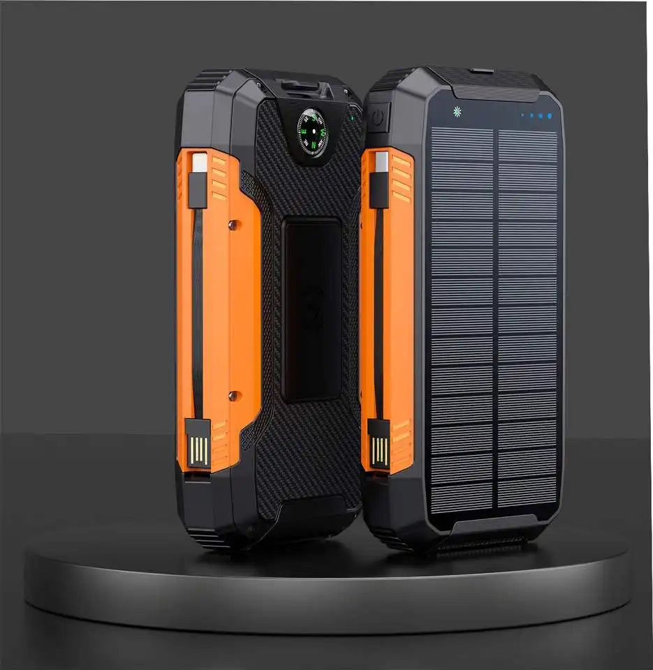 EclipseVolt 30 000 mAh vízálló napelemes power bank két USB porttal és Qi vezeték nélküli töltővel