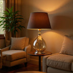 带布罩的玻璃台灯 适用于现代家居照明