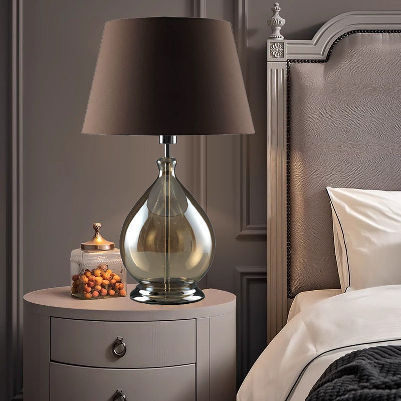 带布罩的玻璃台灯 适用于现代家居照明