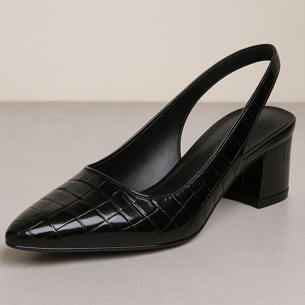 Asteria Croco-præget Slingback-pumps til kvinder med hel dags komfortgaranti