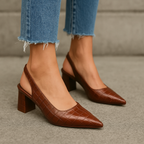 Asteria Croco-præget Slingback-pumps til kvinder med hel dags komfortgaranti