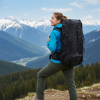 Zaino impermeabile da 65L da uomo con sistema di trasporto ergonomico per avventure