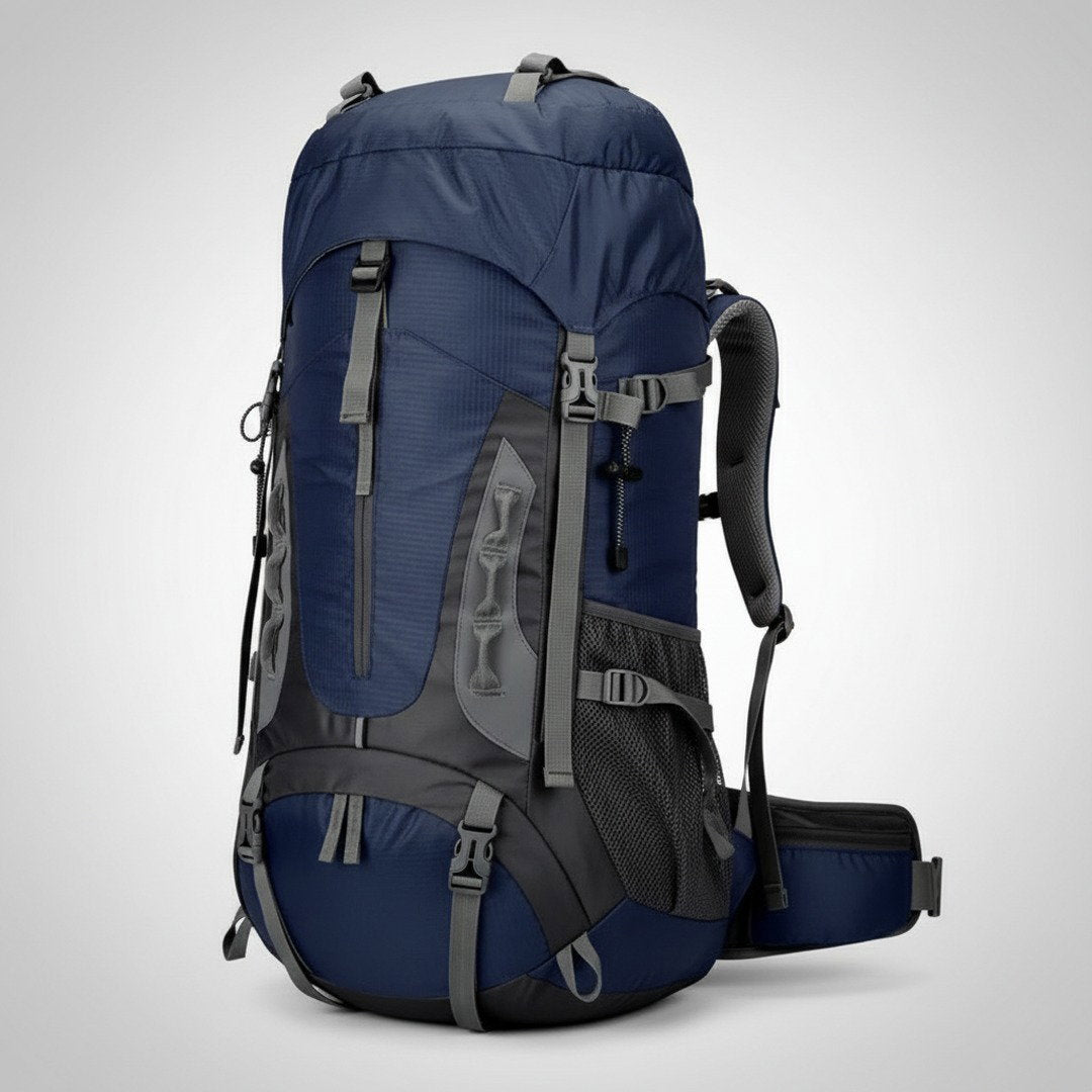 Zaino impermeabile da 65L da uomo con sistema di trasporto ergonomico per avventure
