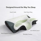 Memoryskum nakkepude med 15 graders kurve til justering