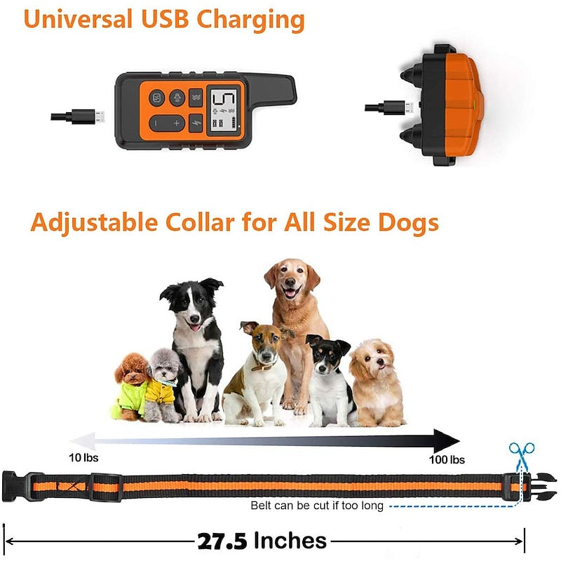 Pawfey Waterproof Dog Training Collar With 500m Remote Range