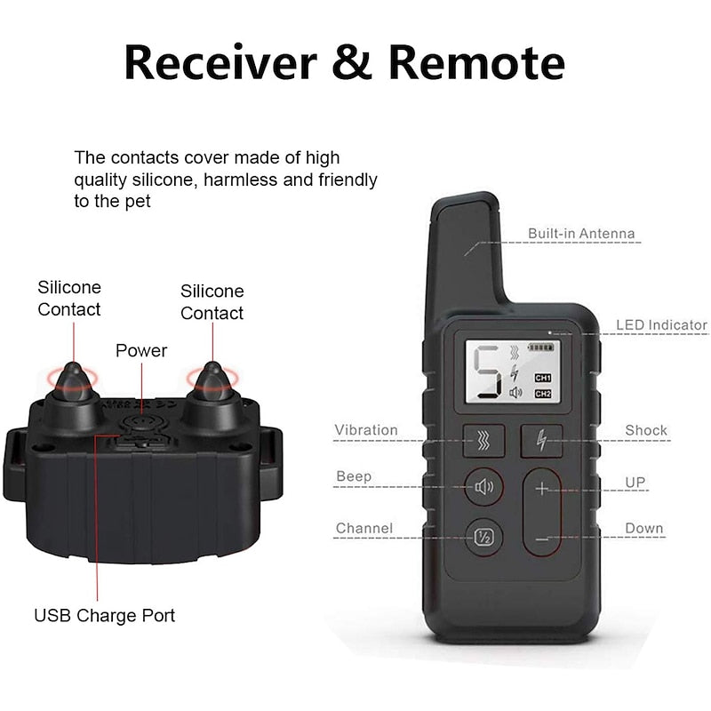 Pawfey Waterproof Dog Training Collar With 500m Remote Range