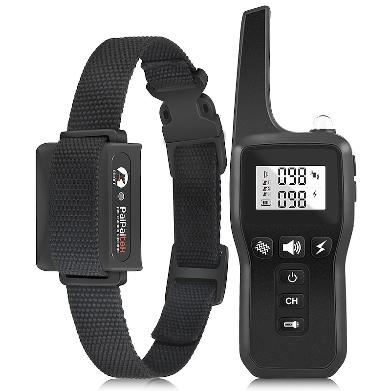 Piep-, Vibrations- und Schock-Trainingshalsband mit Fernbedienung und Taschenlampe