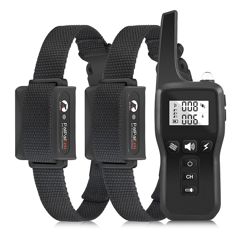 Piep-, Vibrations- und Schock-Trainingshalsband mit Fernbedienung und Taschenlampe