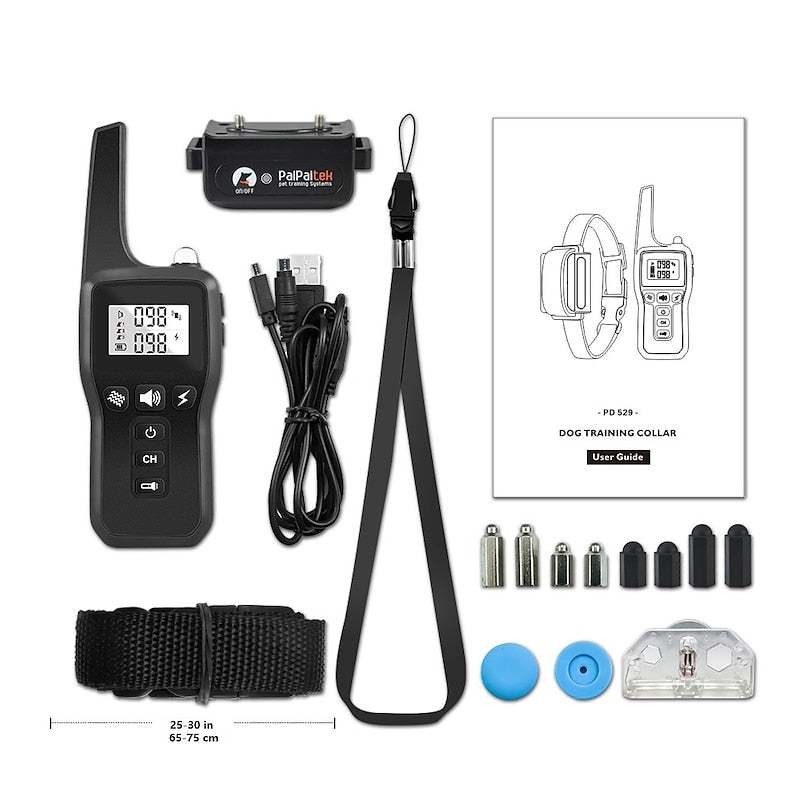 Piep-, Vibrations- und Schock-Trainingshalsband mit Fernbedienung und Taschenlampe