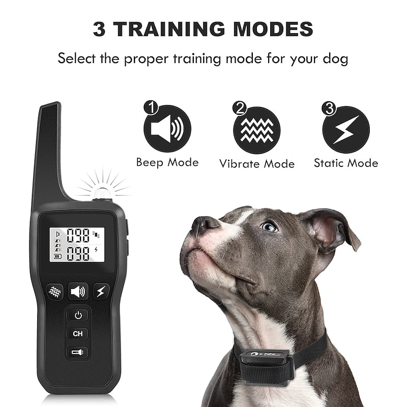 Piep-, Vibrations- und Schock-Trainingshalsband mit Fernbedienung und Taschenlampe