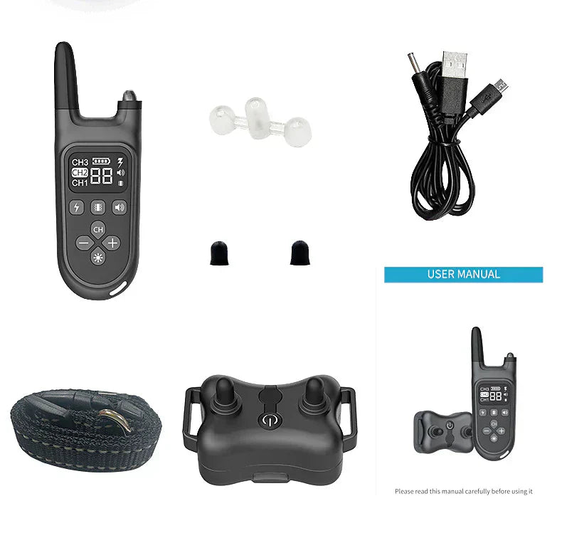 NovaPaw Fjernbetjent Træningskrave til Hunde med Bip, Vibration og Stød