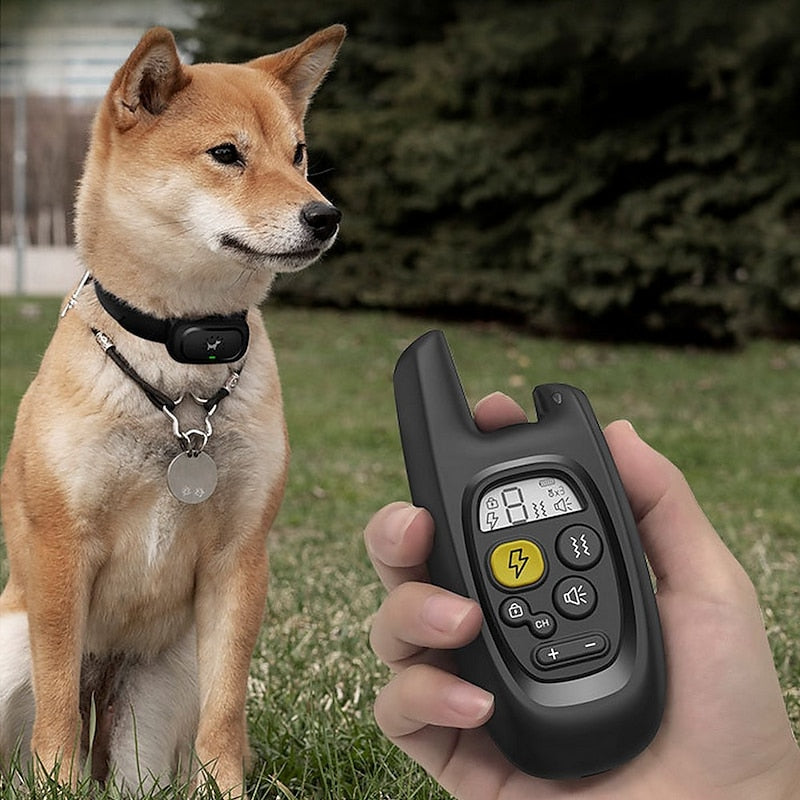 Pawfey Vandtæt Træningskrave til Hunde med Bip, Vibration og Stød, 500m Rækkevidde