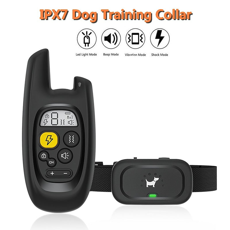 Pawfey Dog Training Collar Waterproof 500m Beep Vibration Shock For Al ...