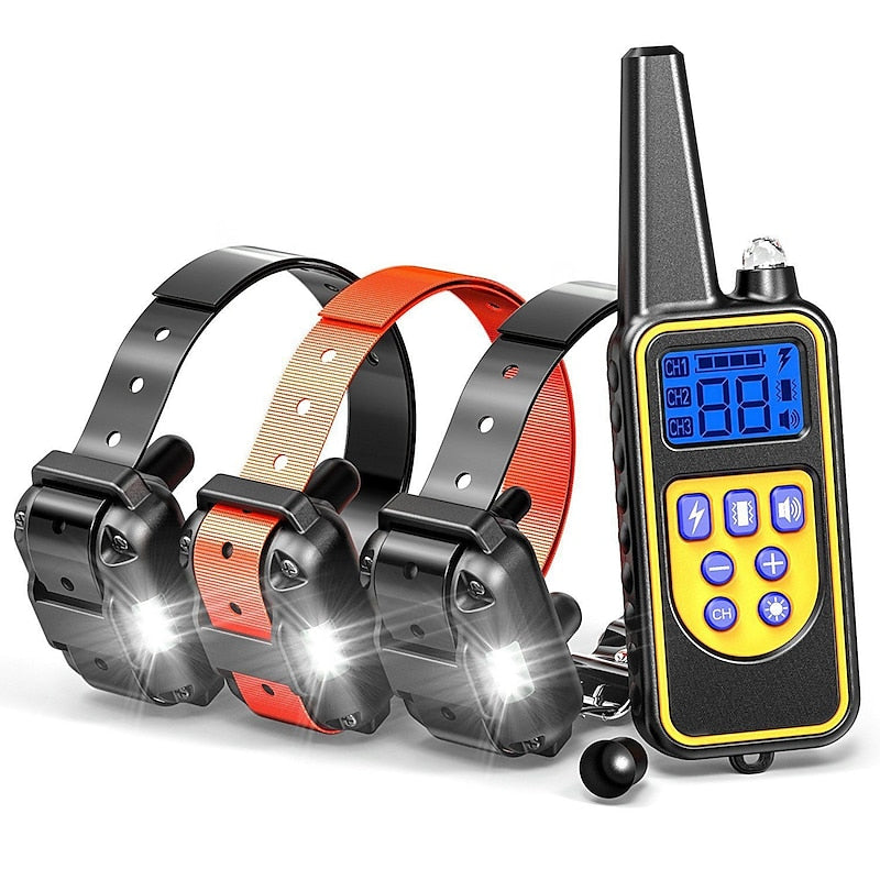 Hochwertiges Trainingshalsband für Hunde mit Taschenlampe und 762 m Reichweite