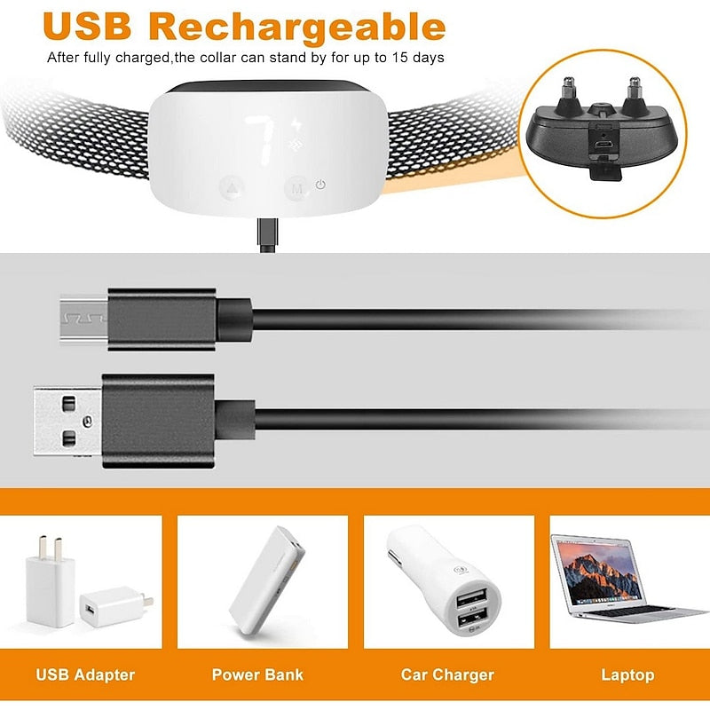 NovaPup vízálló érintőképernyős ugatásgátló nyakörv, újratölthető