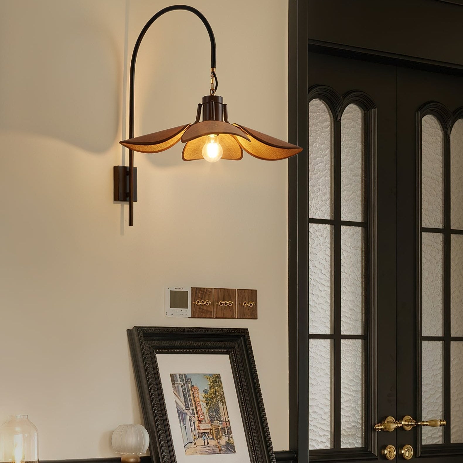 FloraNova Vegglampe | Floral Bloom Vegglampe, Stemningsfull Glød