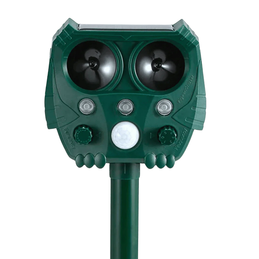 Solar Motion-Activated Pigeon Deterrent with Ultrasonic & Flash Protection