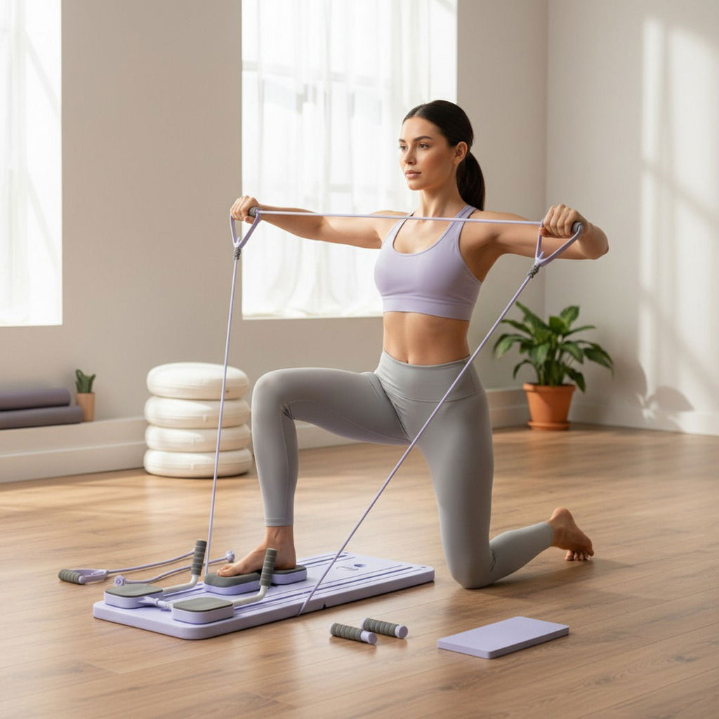 Papan Pilates Lipat Dengan Tali Rintangan Untuk Latihan Teras Di Rumah