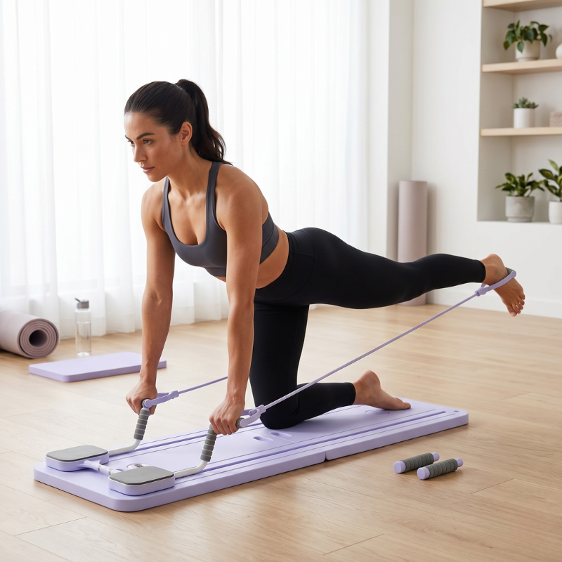 Papan Pilates Lipat Dengan Tali Rintangan Untuk Latihan Teras Di Rumah